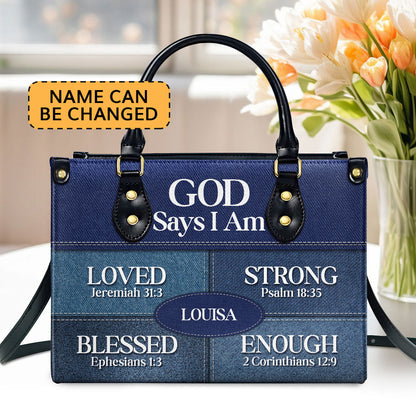 God Says You Are | Religious Gift For Worship Friends | Personalized Leather Handbag With Zipper LHBNUH682