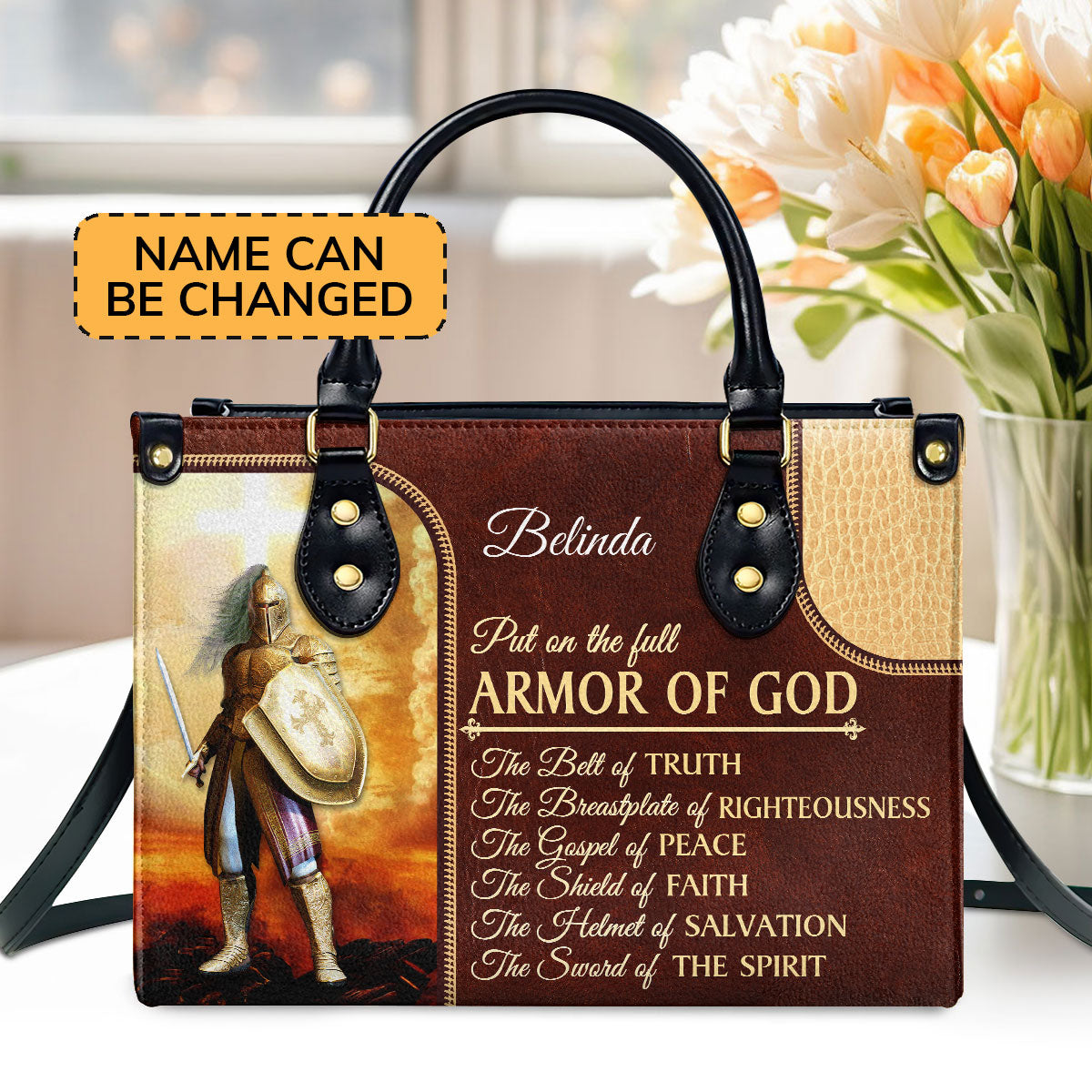 The Sword Of The Spirit - Unique Personalized Christian Leather Handbag NUM352