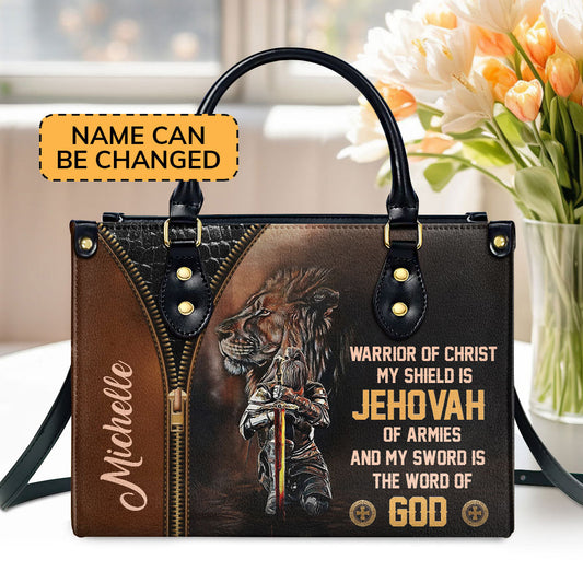 Warrior Of Christ - Beautiful Personalized Leather Handbag NUM396