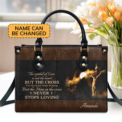 Special Jesus Leather Handbag - The Man On The Cross Never Stops Loving NUH264