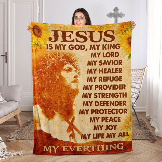 Jesus Fleece Blanket | Spiritual Religious Gifts For Christian People I Can Do All Things Through Christ | Philippians 4:13 FBH785