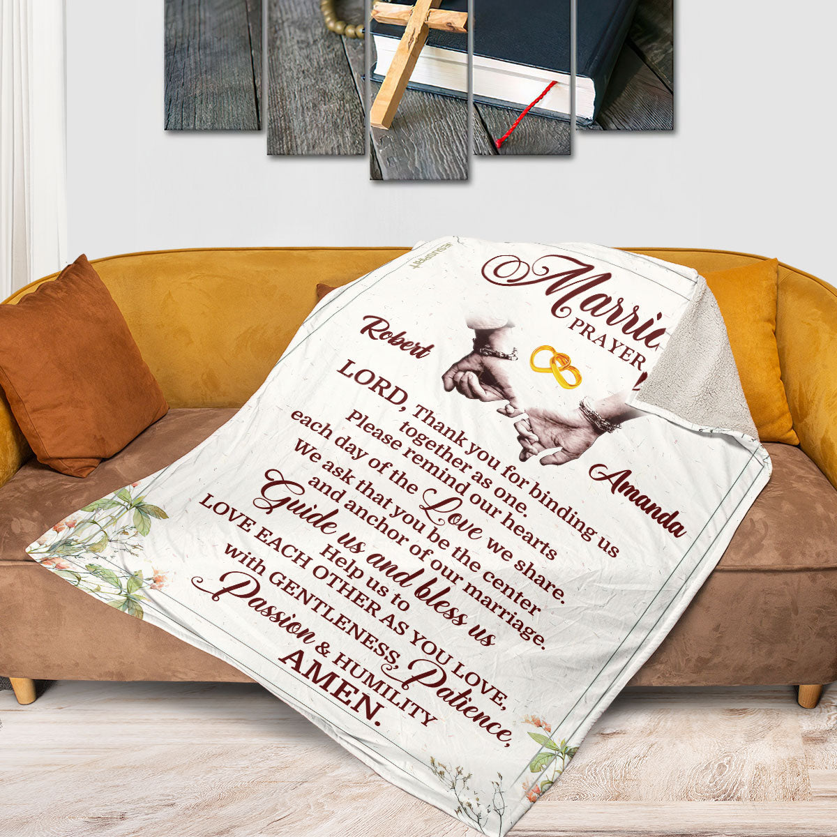 Personalized Fleece Blanket | Must-Have Item For Couple | Lord, Thank You For Binding Us Together As One FBHN710