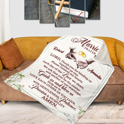 Personalized Fleece Blanket | Must-Have Item For Couple | Lord, Thank You For Binding Us Together As One FBHN710