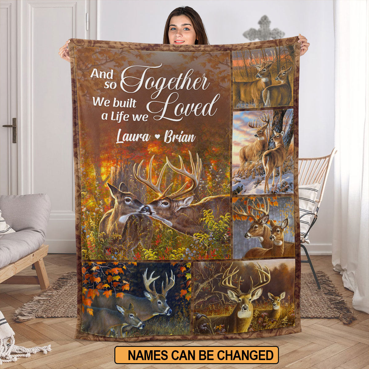 And So Together We Built A Life We Loved | Personalized Fleece Blanket For Couple | Christian Wedding Gifts FBH820