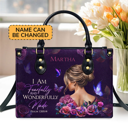 Personalized Leather Handbag With Zipper | Fearfully and Wonderfully Made LHBM729