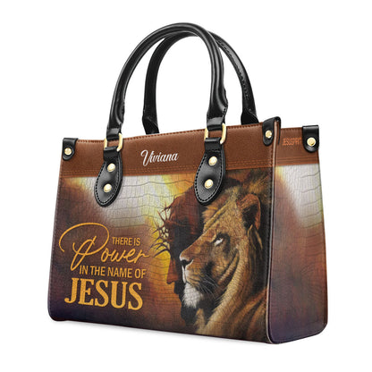 Unique Personalized Leather Handbag - There Is Power In The Name Of Jesus H16