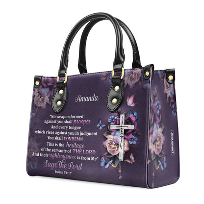 No Weapon Formed Against You Shall Prosper - Lovely Personalized Leather Handbag HH175E