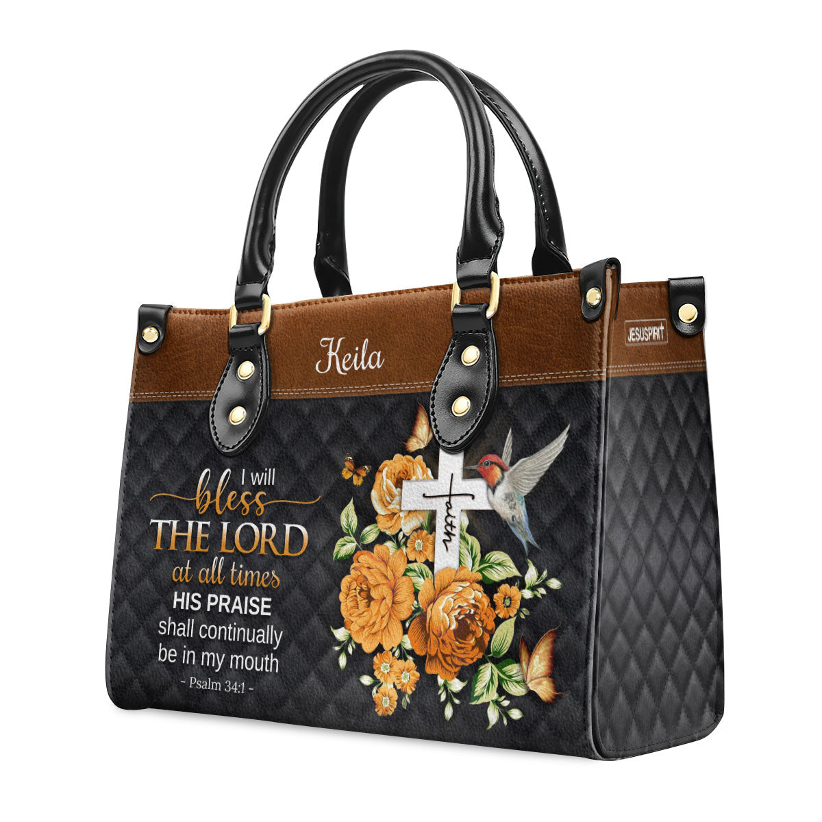 I Will Bless The Lord At All Times - Special Personalized Leather Handbag NUH430