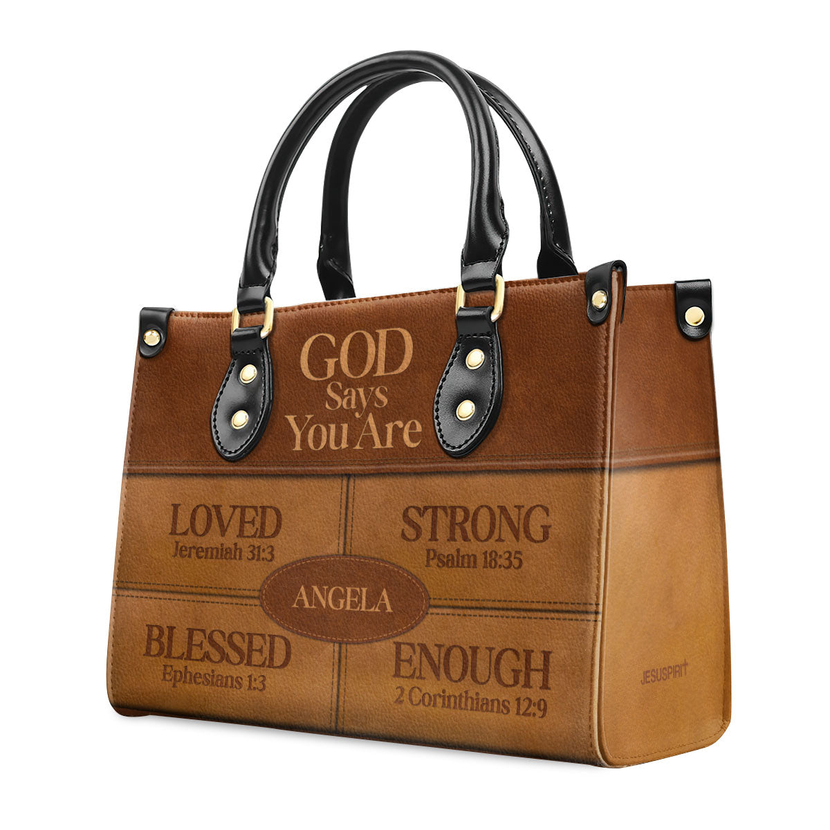 God Says I Am | Religious Gift For Worship Friends | Personalized Leather Handbag With Zipper LHBNUH682