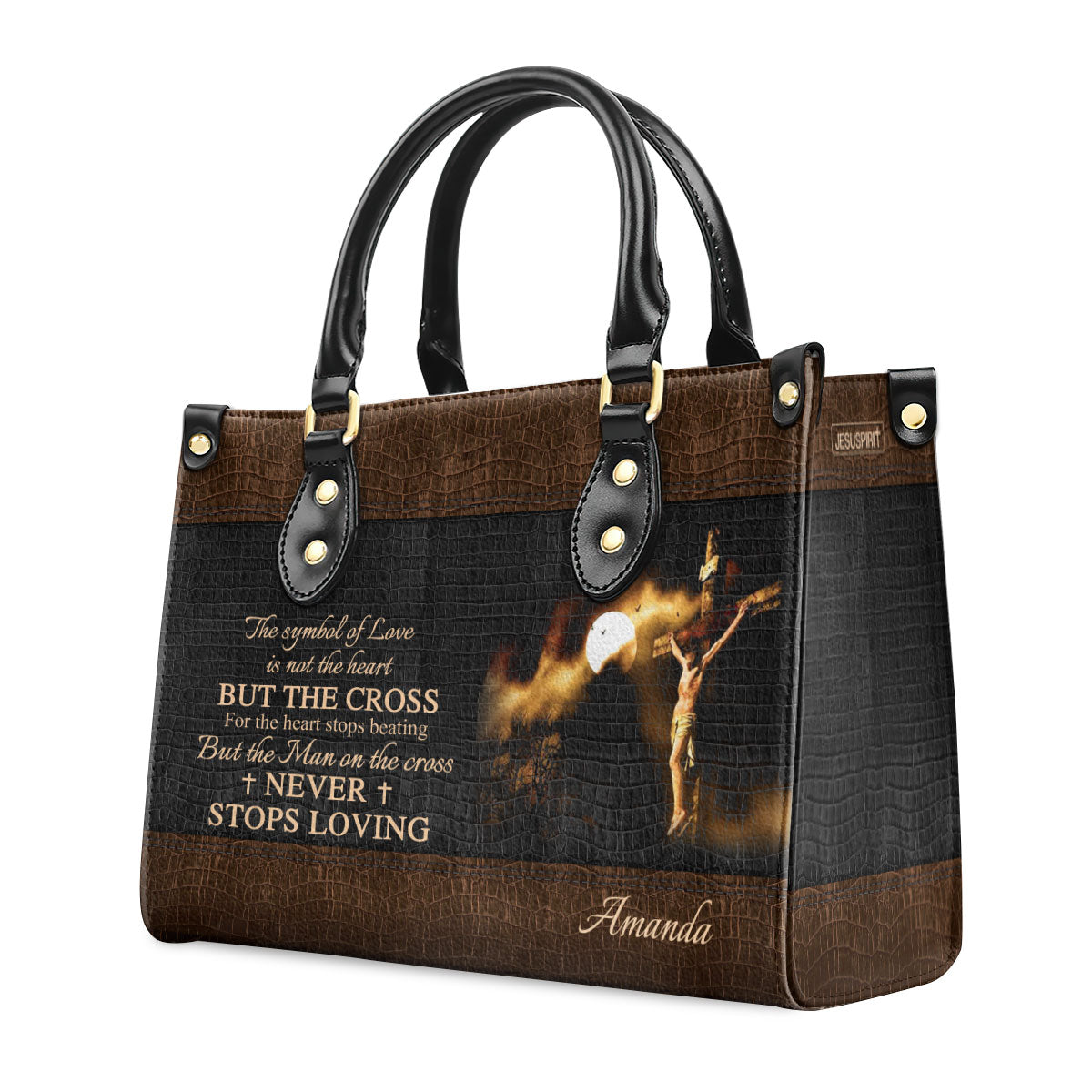 Special Jesus Leather Handbag - The Man On The Cross Never Stops Loving NUH264