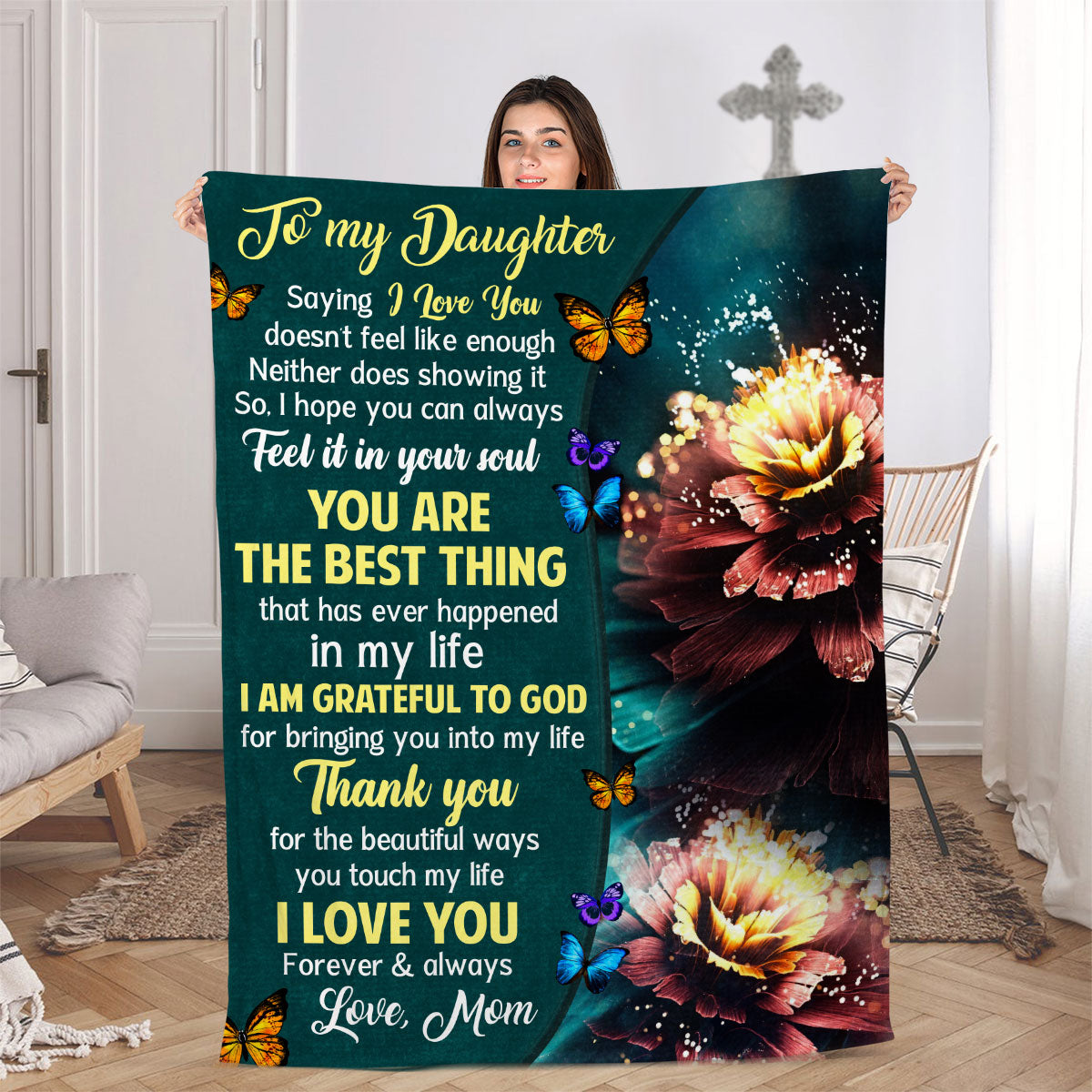 Spiritual Gifts From Mom To Daughter | Christian Fleece Blanket | I Love You Forever & Always FBHN684