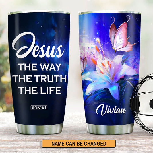 Must-Have Personalized Stainless Steel Tumbler 20oz - Jesus The Way The Truth The Life H13