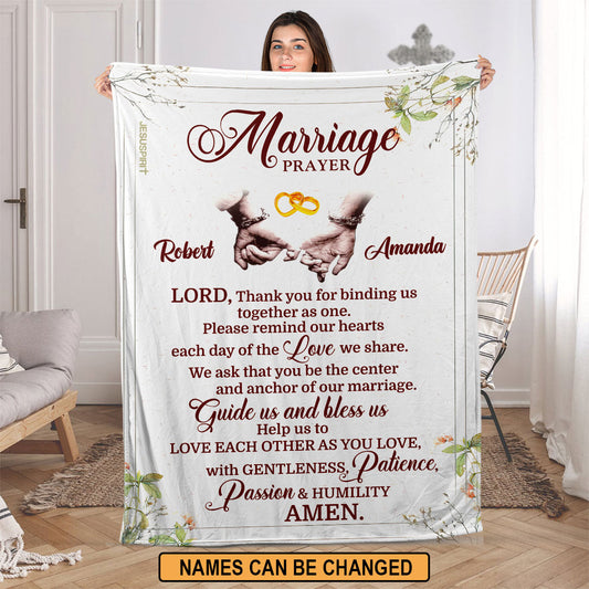 Personalized Fleece Blanket | Must-Have Item For Couple | Lord, Thank You For Binding Us Together As One FBHN710