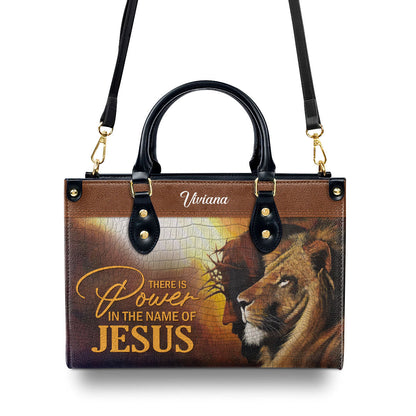 Unique Personalized Leather Handbag - There Is Power In The Name Of Jesus H16