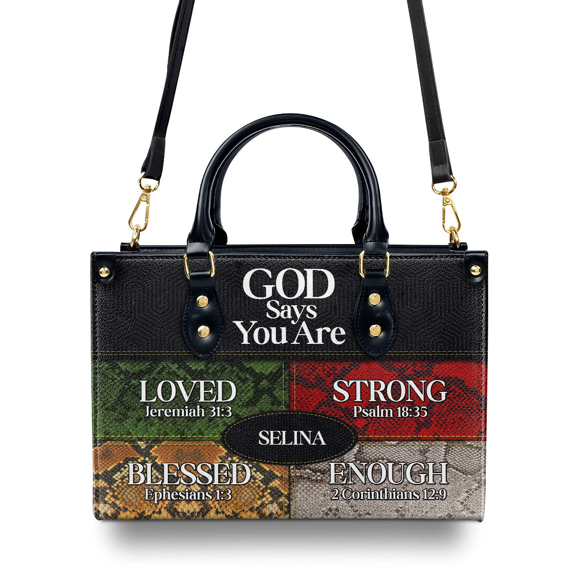 Personalized Leather Handbag With Zipper | Gift For Her | God Says I Am LHBNUH682