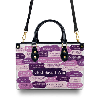 Personalized Zippered Leather Handbag | What God Says About You | Spiritual Gift For Worship Members LHBHN699