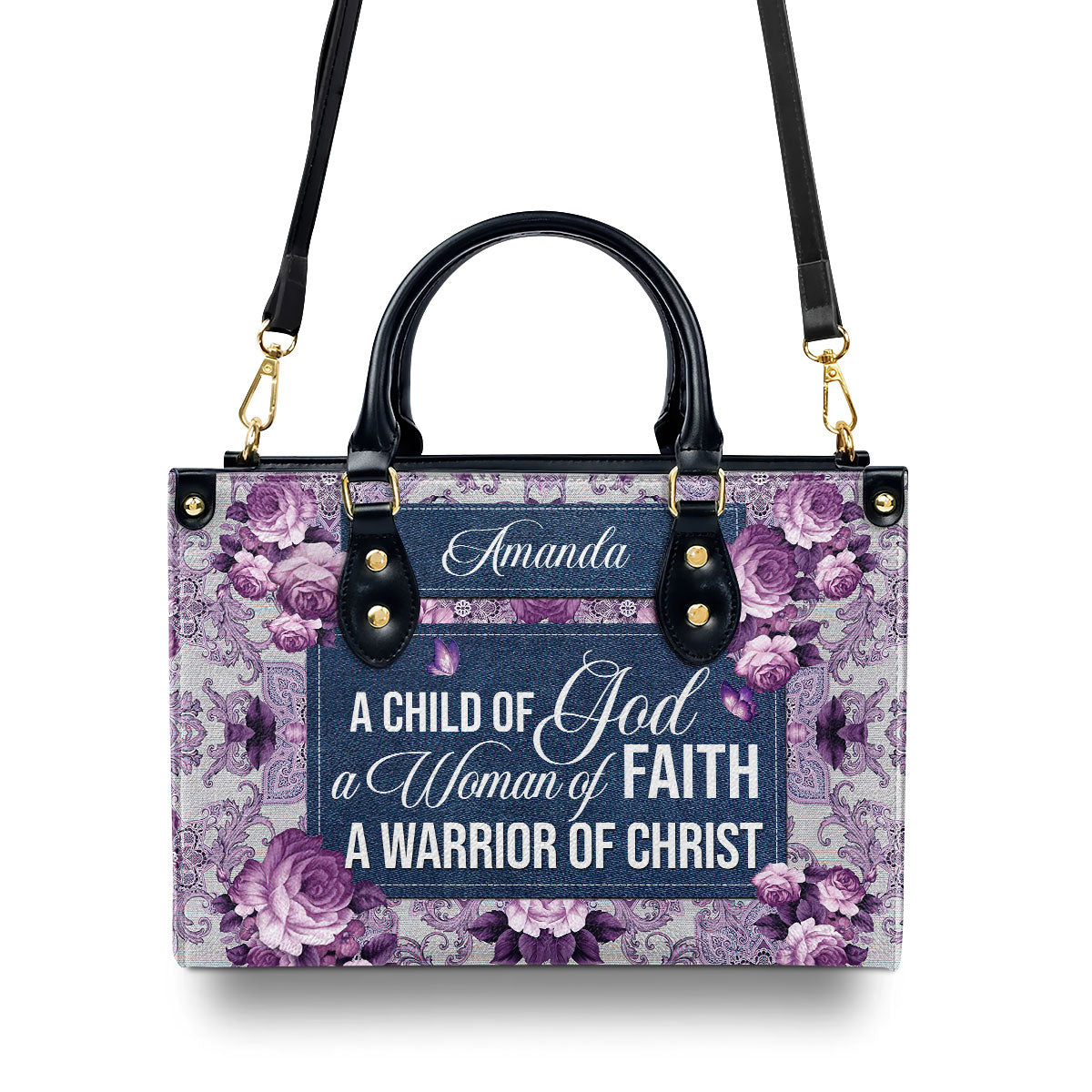 Personalized Leather Handbag With Handle | Beautiful Gift For Christian Ladies | A Child Of God M19