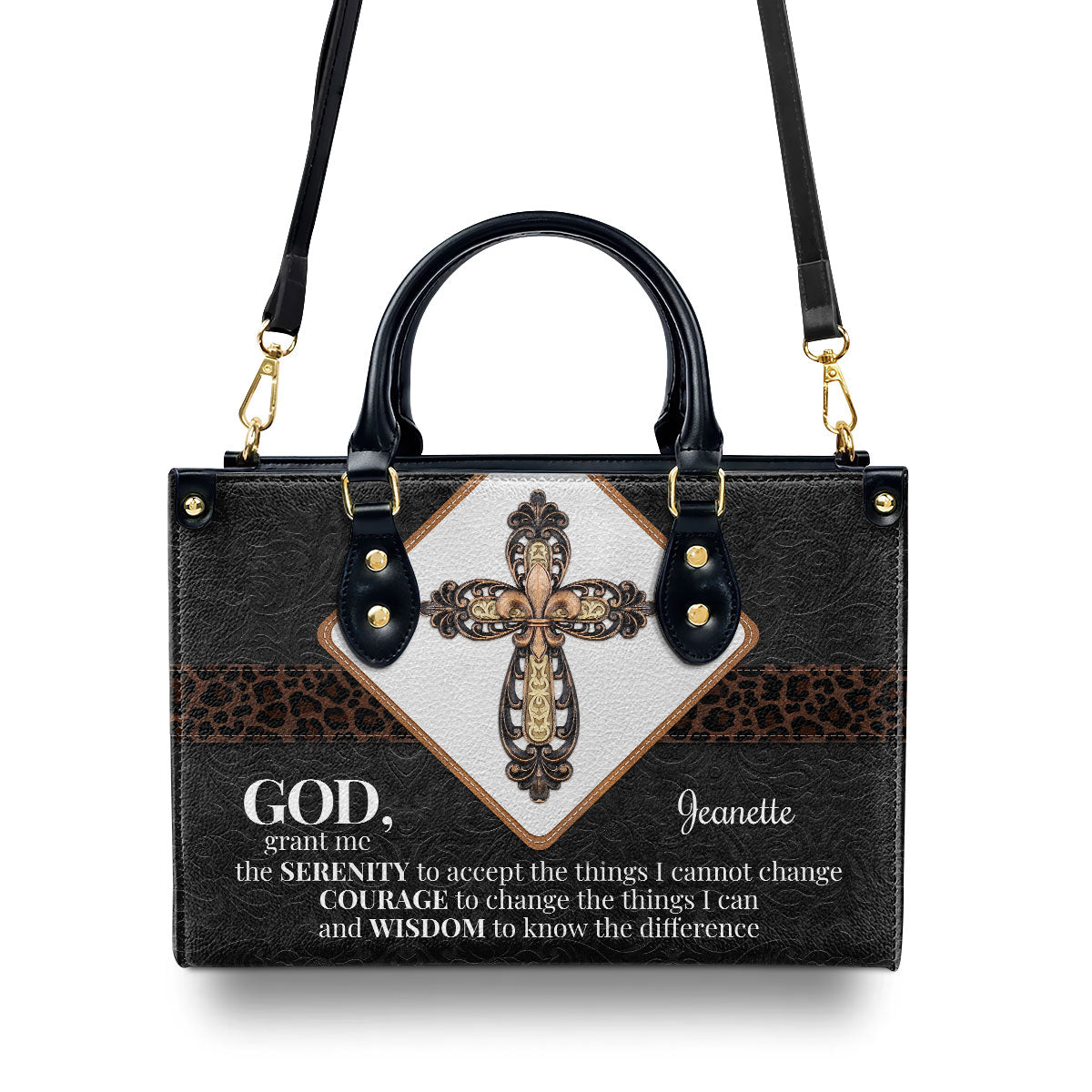 Awesome Personalized Leather Handbag - God, Grant Me The Serenity To Accept The Things I Cannot Change NUH424