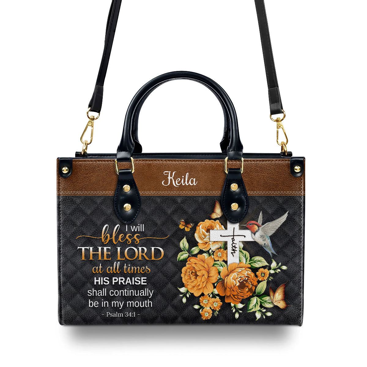 I Will Bless The Lord At All Times - Special Personalized Leather Handbag NUH430