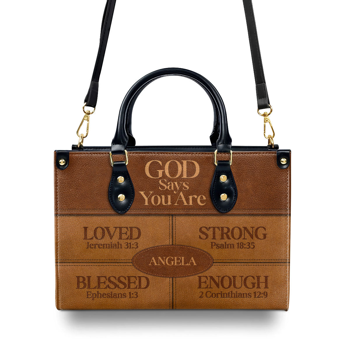 God Says I Am | Religious Gift For Worship Friends | Personalized Leather Handbag With Zipper LHBNUH682