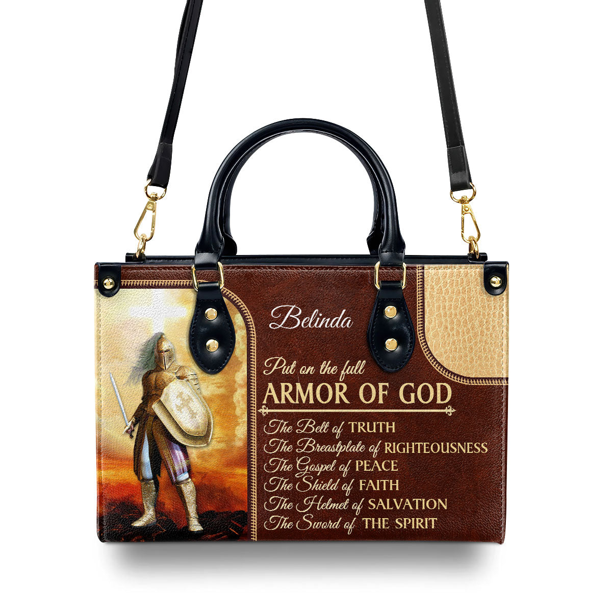 The Sword Of The Spirit - Unique Personalized Christian Leather Handbag NUM352