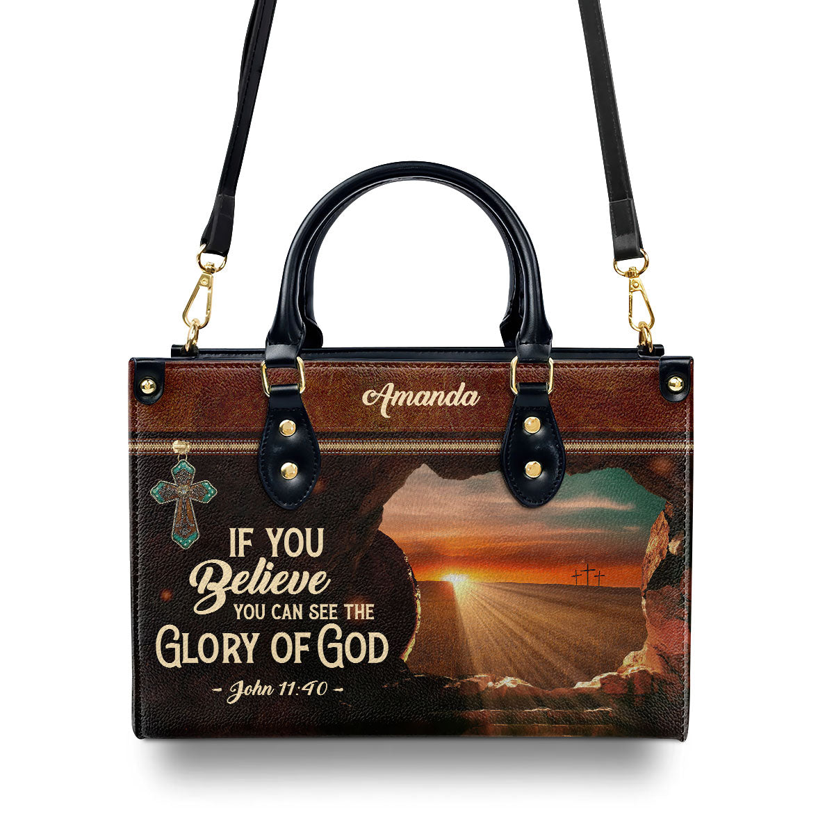 If You Believe You Can See The Glory Of God - Beautiful Personalized Leather Handbag NUM433