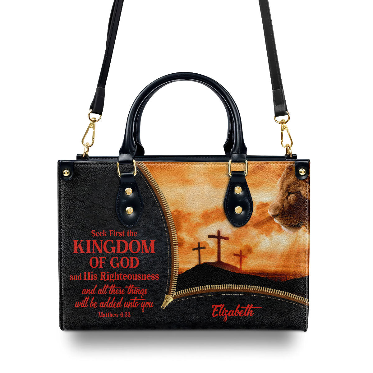 Unique Personalized Leather Handbag - Seek First The Kingdom Of God And His Righteousness NUH486