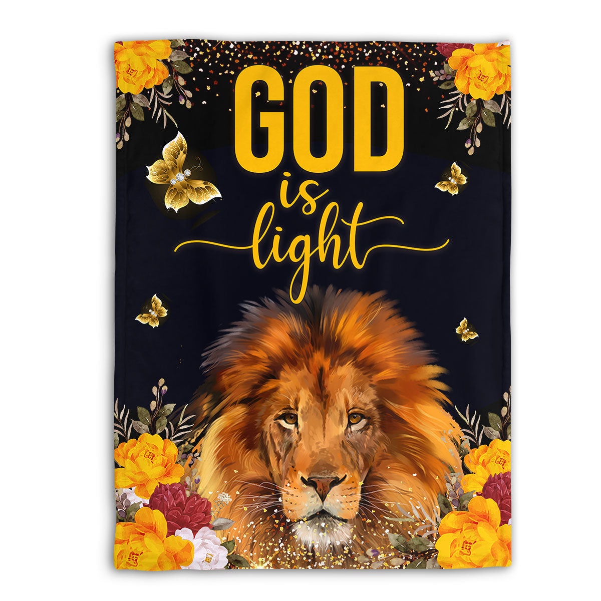 God Is Light | Lion And Roses | Faithful Gift For Christian People | Fleece Blanket FBM649