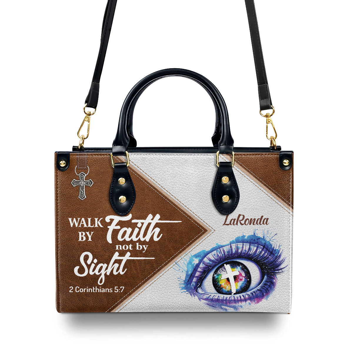 Special Personalized Leather Handbag - Walk By Faith, Not By Sight NUH293