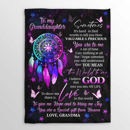 You Are Special Gift From Heaven | Religious Gifts From Grandma To Granddaughter | Christian Fleece Blanket FBH798