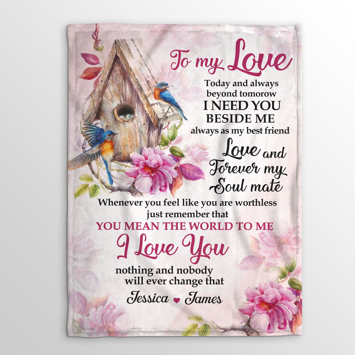 Personalized Fleece Blanket For Christian Couple | You Meant The World To Me | Meaningful Anniversary Gifts FBH818