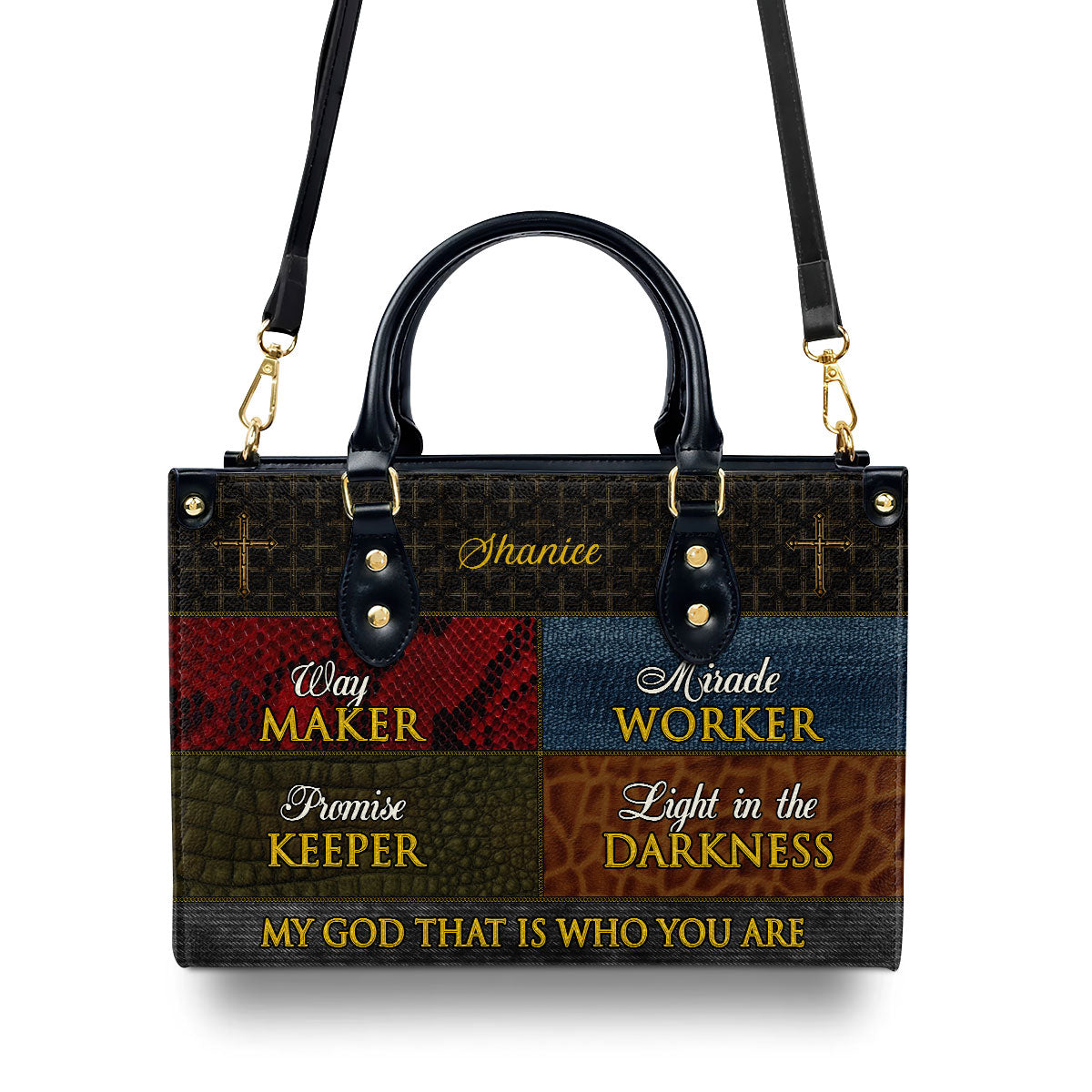 Personalized Leather Handbag With Zipper | Way Maker LHBM727