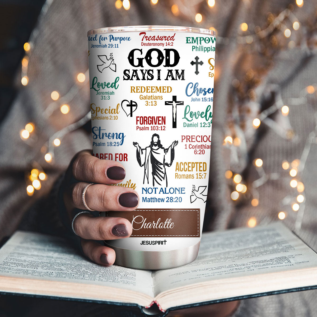 What God Says About You | Unique Scripture Gifts For Christian Friends | Personalized Christian Stainless Steel Tumbler 20oz SSTH742A