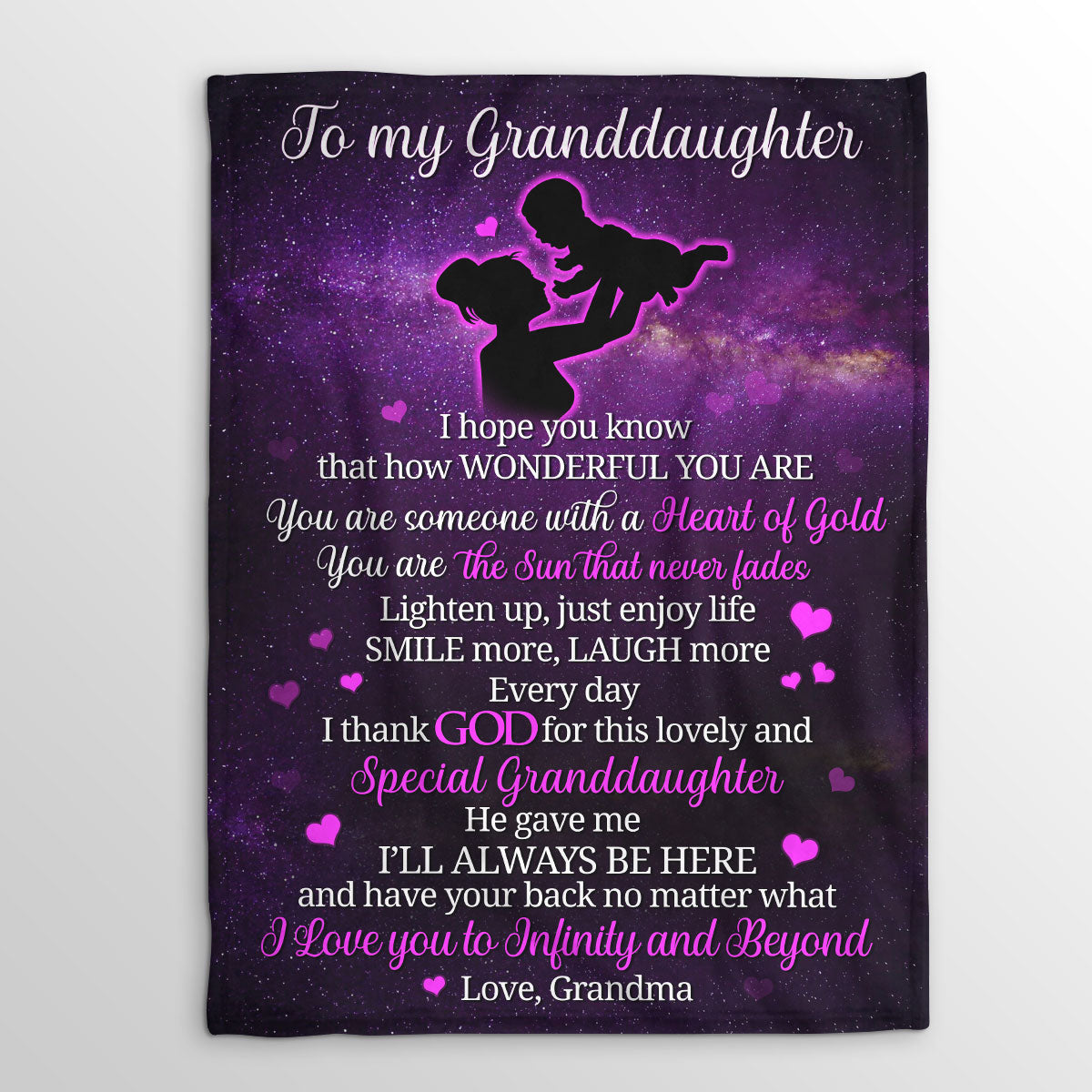 Fleece Blanket | Meaningful Christian Gifts From Grandma To Granddaughter | I Love You To Infinity And Beyond FBH796