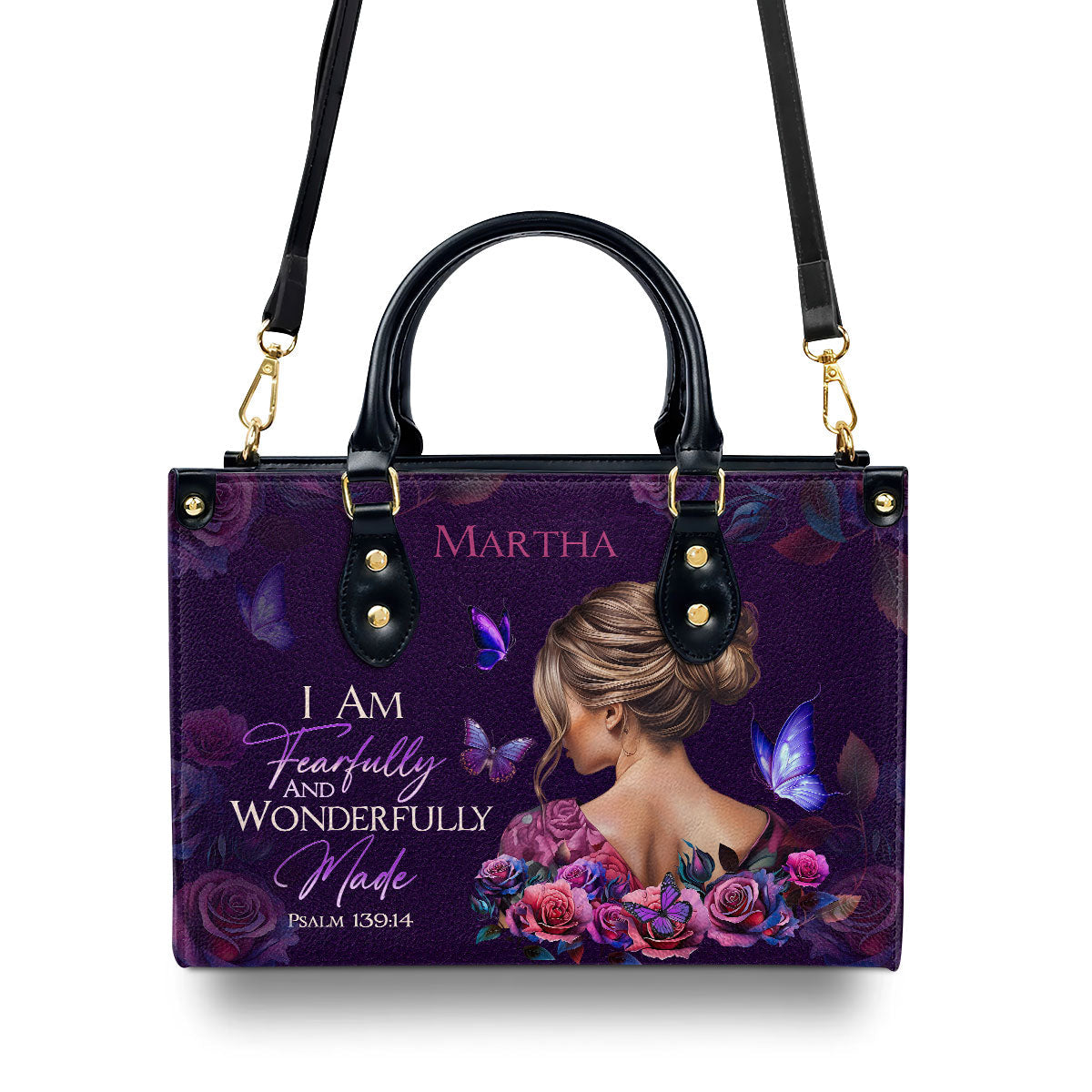 Personalized Leather Handbag With Zipper | Fearfully and Wonderfully Made LHBM729