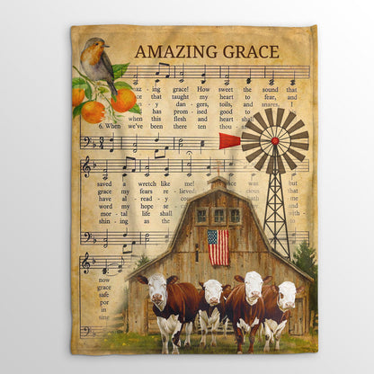 Meaningful Fleece Blanket | Amazing Grace | Unique Religious Gifts For Christian Family FBH778