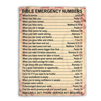 Bible Emergency Numbers - Beautiful Christian Fleece Blanket NUM355