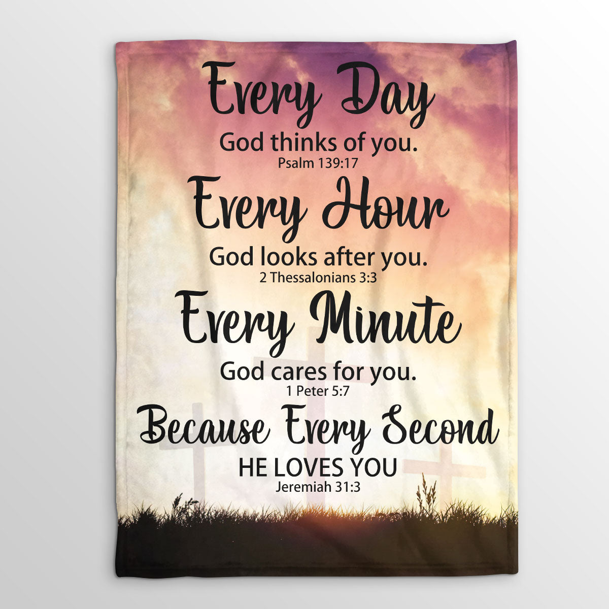 Everyday God Thinks Of You | Meaningful Gift For Christian Friends | Special Fleece Blanket FBHN600