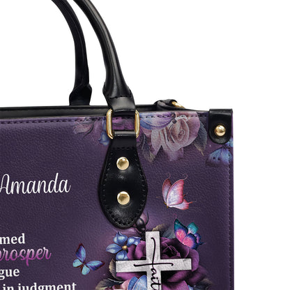 No Weapon Formed Against You Shall Prosper - Lovely Personalized Leather Handbag HH175E