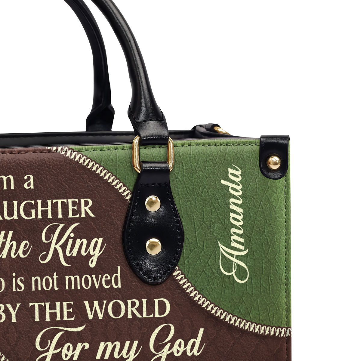 I Am A Daughter Of The King - Unique Personalized Lion Leather Handbag HIM317