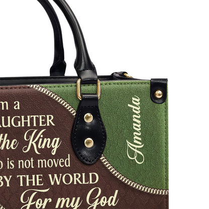 I Am A Daughter Of The King - Unique Personalized Lion Leather Handbag HIM317