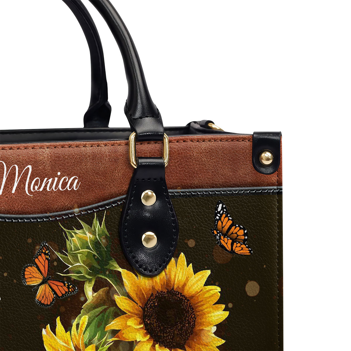 Worry Ends When Faith Begins - Lovely Personalized Butterfly Leather Handbag HIM305