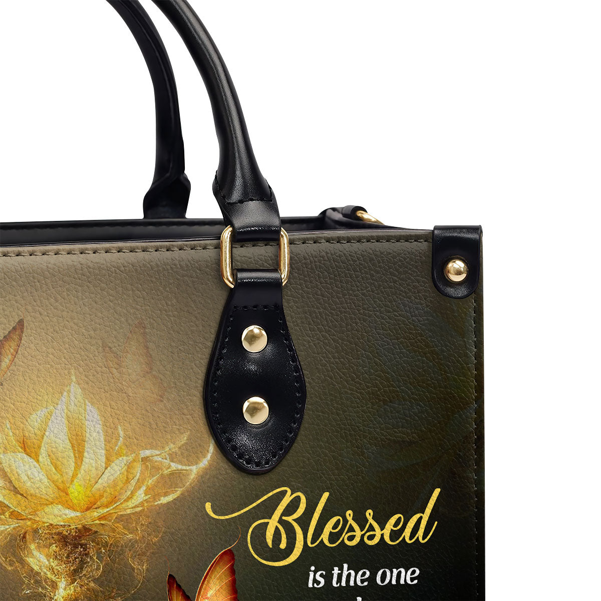 Blessed Is The One Who Trusts In The Lord | Jeremiah 17:7 | Spiritual Gift Bible Verse For Christian Women | Personalized Leather Handbag With Handle LHBH827