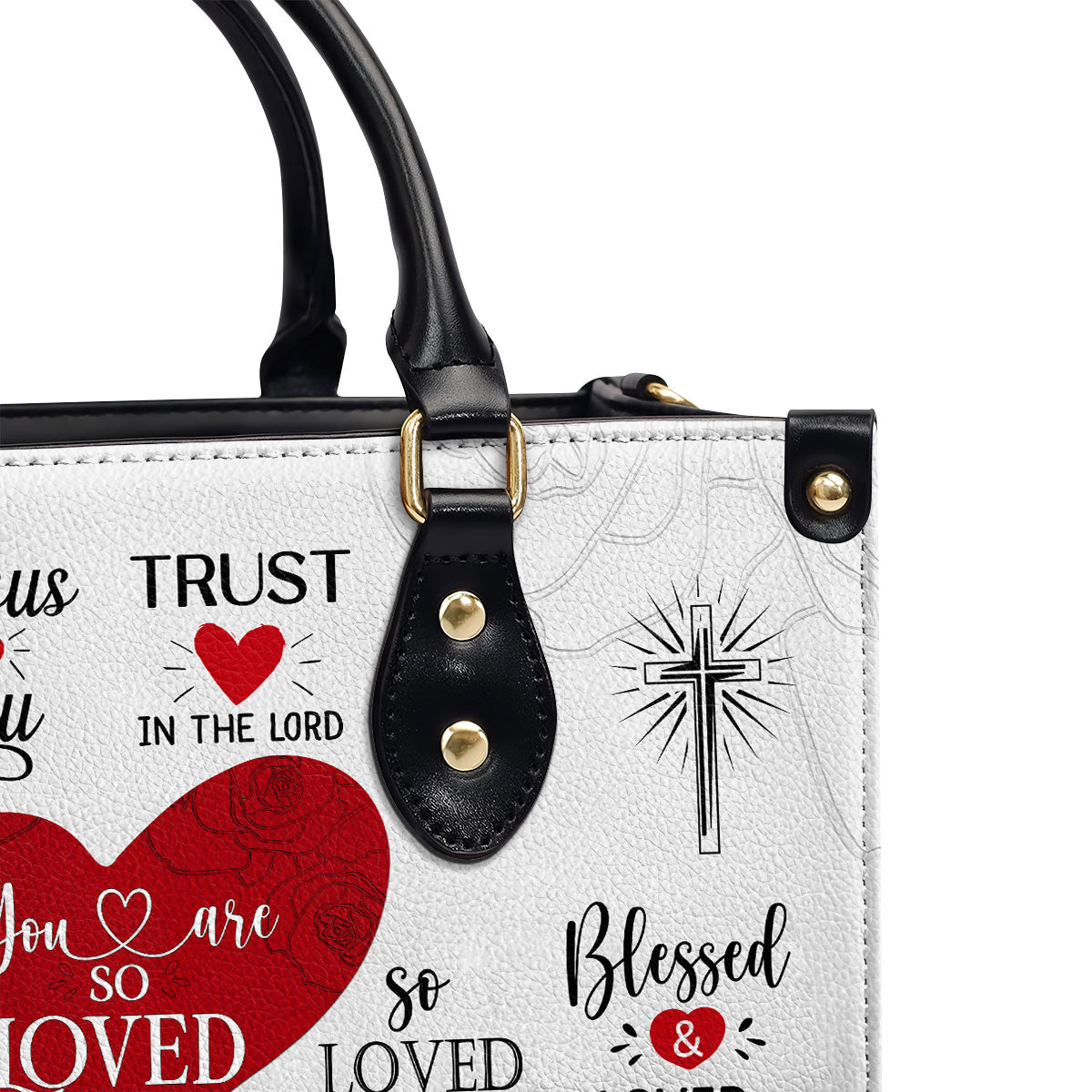 Personalized Leather Handbag With Handle | Romantic Religious Gifts For Christian Women | You Are So Loved LHBM708