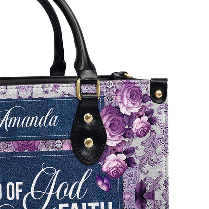 Personalized Leather Handbag With Handle | Beautiful Gift For Christian Ladies | A Child Of God M19