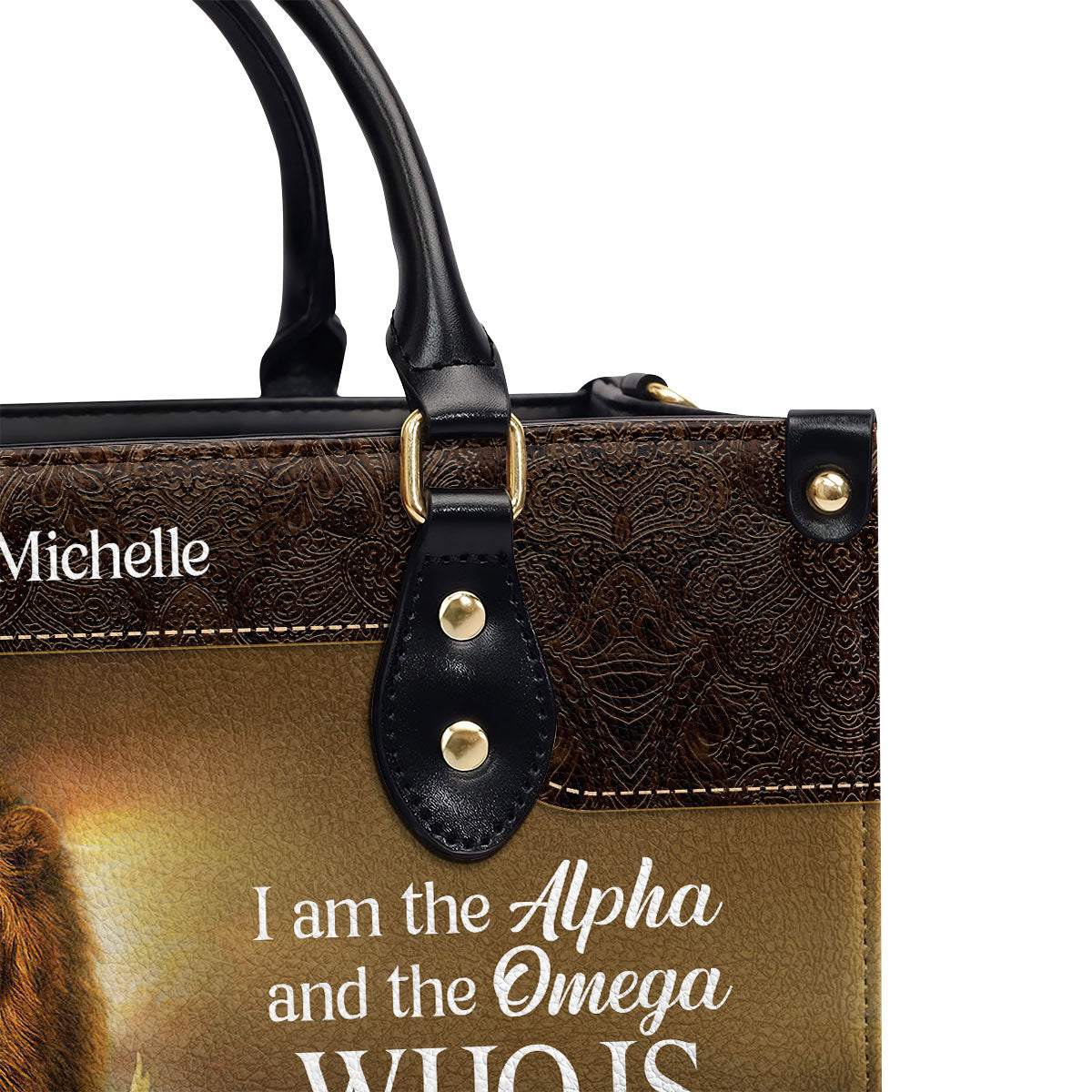 I Am The Alpha And The Omega - Lovely Personalized Leather Handbag NUM457