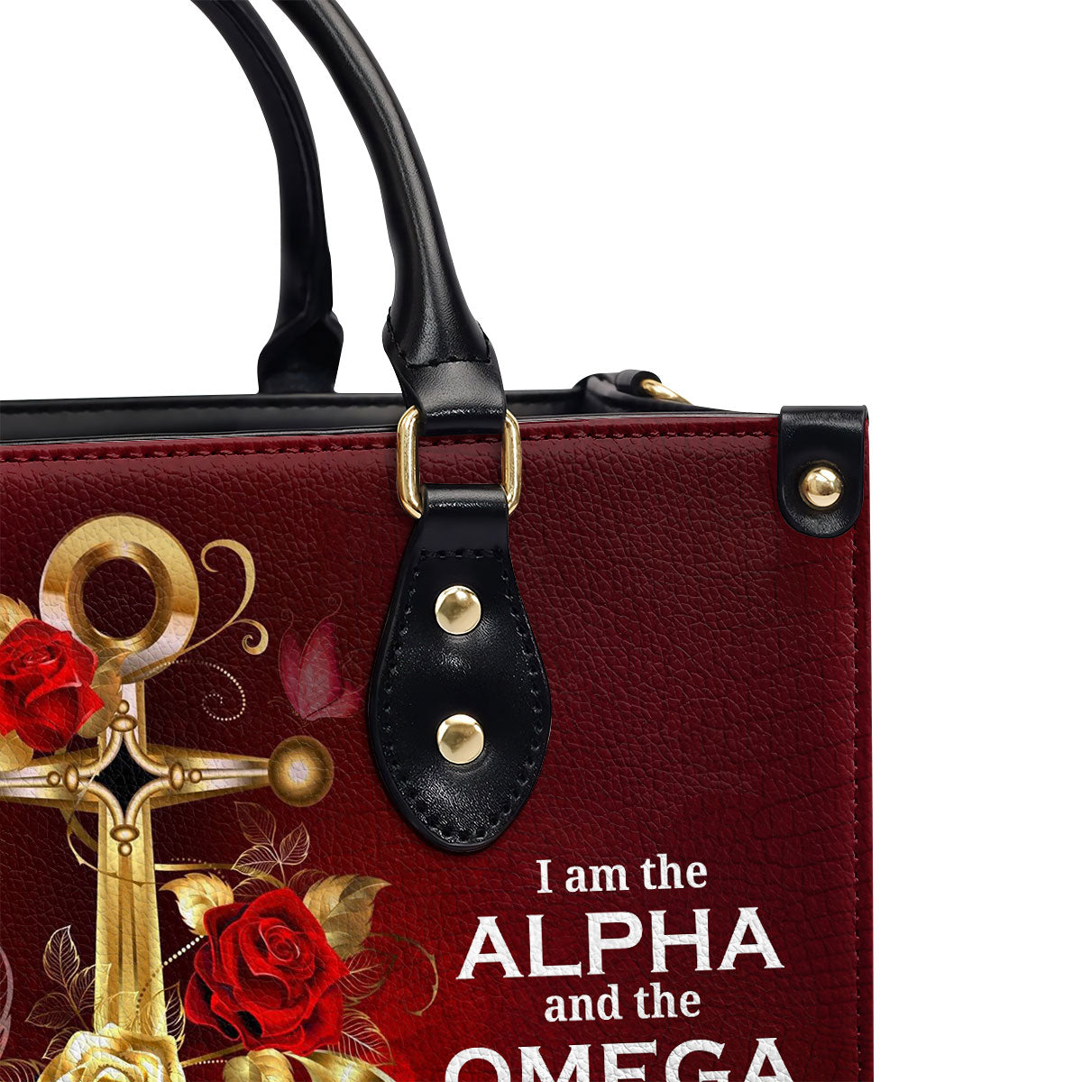 I Am The Alpha And The Omega - Unique Personalized Leather Handbag NUH455