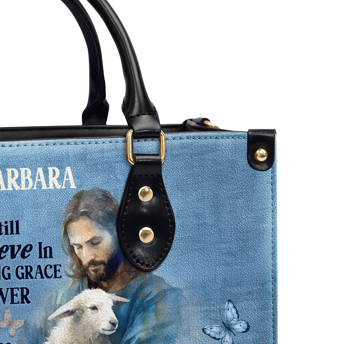 Personalized Leather Handbag With Zipper | Jesus I Still Believe In Amazing Grace LHBM742