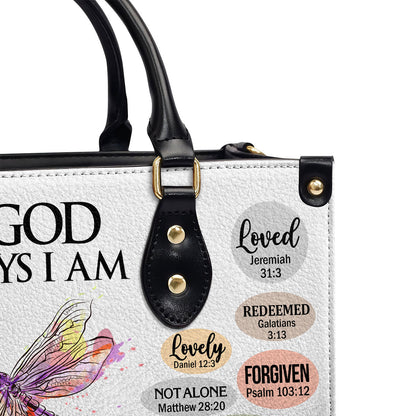 Personalized Animal Leather Handbag With Handle | What God Says About You | Christian Gifts For Religious Women LHBH740