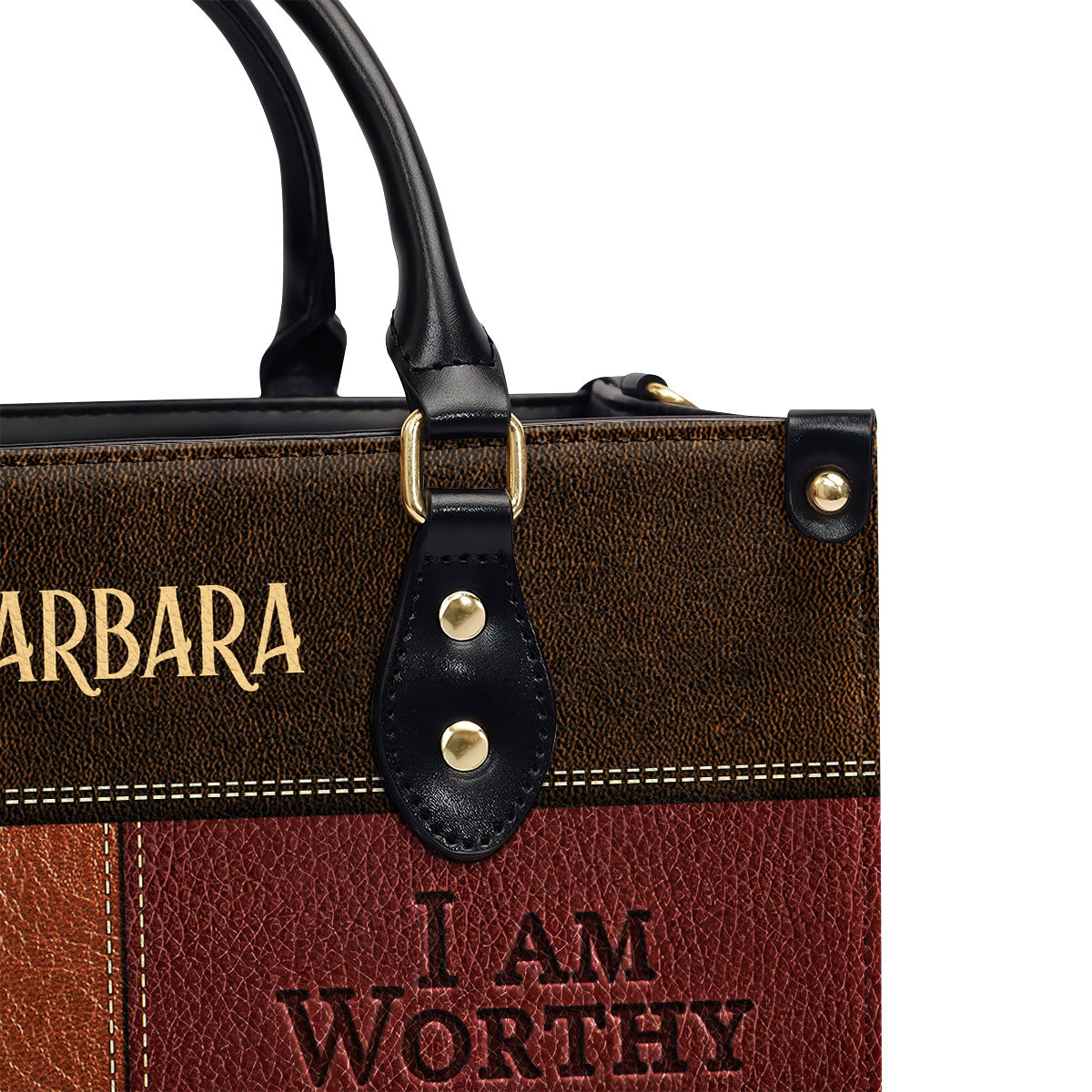 I Am Strong | Personalized Zippered Leather Handbag With Handle | Religious Gift For Worship Friends LHBNUHN680